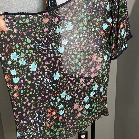 Emory Park Floral Kimono Shawl Open Front Cardigan - Picture 3 of 11